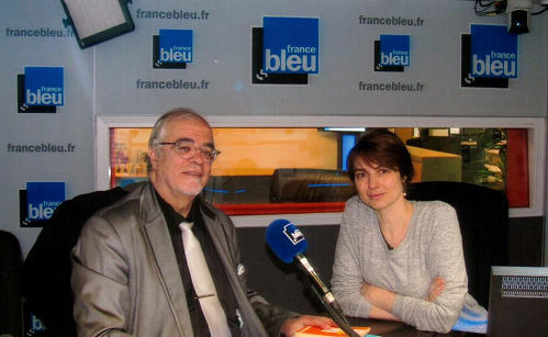 Jean-Pierre Lehnisch, directeur du CNFDI, en campagnie d'Héloïse Erignac dans les locaux de France Bleu Paris